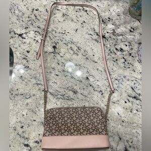 Pink and Brown DKNY Crossbody Bag